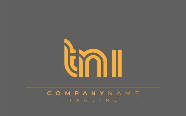 TNI Yaratıcı Eşsiz Modern Harf Logosu Tasarımı. Benzersiz bir harf dizaynına sahip stilize logo, soyut minimalist estetik ve modern cazibe sunar