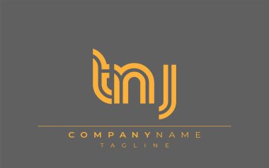 TNJ Yaratıcı Eşsiz Modern Harf Logosu Tasarımı. Benzersiz bir harf dizaynına sahip stilize logo, soyut minimalist estetik ve modern cazibe sunar