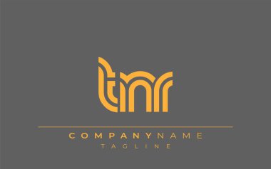TNR Yaratıcı Eşsiz Modern Harf Logosu Tasarımı. Benzersiz bir harf dizaynına sahip stilize logo, soyut minimalist estetik ve modern cazibe sunar