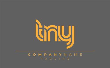 TNY Yaratıcı Eşsiz Modern Harf Logosu Tasarımı. Benzersiz bir harf dizaynına sahip stilize logo, soyut minimalist estetik ve modern cazibe sunar