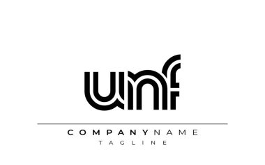 UNF Yaratıcı Eşsiz Modern Harf Logosu Tasarımı. Benzersiz bir harf dizaynına sahip stilize logo, soyut minimalist estetik ve modern cazibe sunar