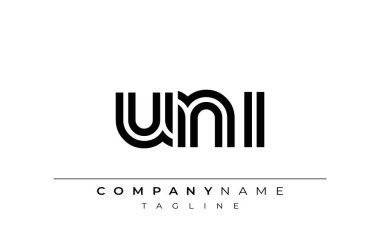 UNI Yaratıcı Eşsiz Modern Harf Logosu Tasarımı. Benzersiz bir harf dizaynına sahip stilize logo, soyut minimalist estetik ve modern cazibe sunar