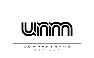 UNM Yaratıcı Eşsiz Modern Harf Logosu Tasarımı. Benzersiz bir harf dizaynına sahip stilize logo, soyut minimalist estetik ve modern cazibe sunar