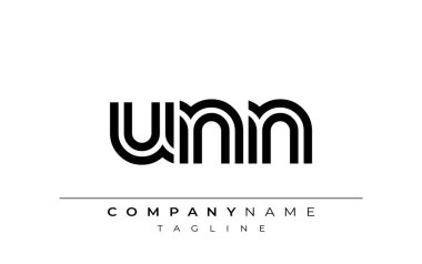 UNN Yaratıcı Eşsiz Modern Harf Logosu Tasarımı. Benzersiz bir harf dizaynına sahip stilize logo, soyut minimalist estetik ve modern cazibe sunar