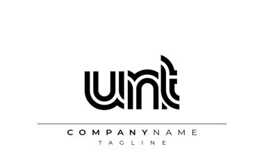 UNT Yaratıcı Eşsiz Modern Harf Logosu Tasarımı. Benzersiz bir harf dizaynına sahip stilize logo, soyut minimalist estetik ve modern cazibe sunar
