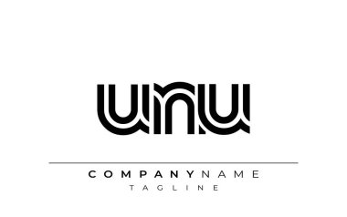 UNU Yaratıcı Eşsiz Modern Harf Logosu Tasarımı. Benzersiz bir harf dizaynına sahip stilize logo, soyut minimalist estetik ve modern cazibe sunar