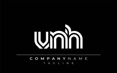 VNH Yaratıcı Eşsiz Modern Harf Logosu Tasarımı. Benzersiz bir harf dizaynına sahip stilize logo, soyut minimalist estetik ve modern cazibe sunar