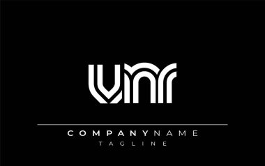VNR Yaratıcı Eşsiz Modern Harf Logosu Tasarımı. Benzersiz bir harf dizaynına sahip stilize logo, soyut minimalist estetik ve modern cazibe sunar