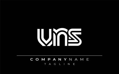VNS Yaratıcı Eşsiz Modern Harf Logosu Tasarımı. Benzersiz bir harf dizaynına sahip stilize logo, soyut minimalist estetik ve modern cazibe sunar