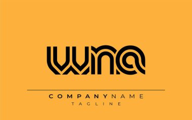 WNA Yaratıcı Eşsiz Modern Harf Logosu Tasarımı. Benzersiz bir harf dizaynına sahip stilize logo, soyut minimalist estetik ve modern cazibe sunar