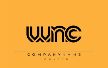 WNC Yaratıcı Eşsiz Modern Harf Logosu Tasarımı. Benzersiz bir harf dizaynına sahip stilize logo, soyut minimalist estetik ve modern cazibe sunar