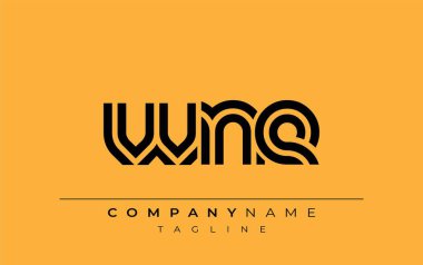 WNE Yaratıcı Eşsiz Modern Harf Logosu Tasarımı. Benzersiz bir harf dizaynına sahip stilize logo, soyut minimalist estetik ve modern cazibe sunar