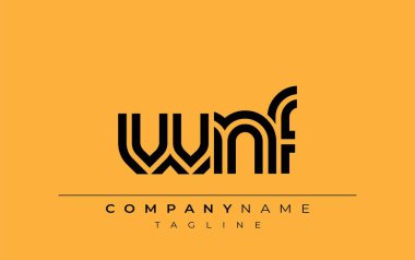 WNF Yaratıcı Eşsiz Modern Harf Logosu Tasarımı. Benzersiz bir harf dizaynına sahip stilize logo, soyut minimalist estetik ve modern cazibe sunar