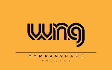 WNG Yaratıcı Eşsiz Modern Harf Logosu Tasarımı. Benzersiz bir harf dizaynına sahip stilize logo, soyut minimalist estetik ve modern cazibe sunar