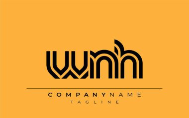 WNH Yaratıcı Eşsiz Modern Harf Logosu Tasarımı. Benzersiz bir harf dizaynına sahip stilize logo, soyut minimalist estetik ve modern cazibe sunar