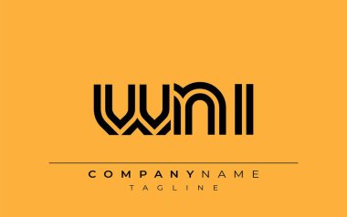 WNI Yaratıcı Eşsiz Modern Harf Logosu Tasarımı. Benzersiz bir harf dizaynına sahip stilize logo, soyut minimalist estetik ve modern cazibe sunar