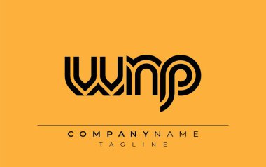 WNP Yaratıcı Eşsiz Modern Harf Logosu Tasarımı. Benzersiz bir harf dizaynına sahip stilize logo, soyut minimalist estetik ve modern cazibe sunar
