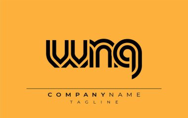 WNQ Yaratıcı Eşsiz Modern Harf Logosu Tasarımı. Benzersiz bir harf dizaynına sahip stilize logo, soyut minimalist estetik ve modern cazibe sunar