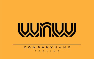 WNW Yaratıcı Eşsiz Modern Harf Logosu Tasarımı. Benzersiz bir harf dizaynına sahip stilize logo, soyut minimalist estetik ve modern cazibe sunar