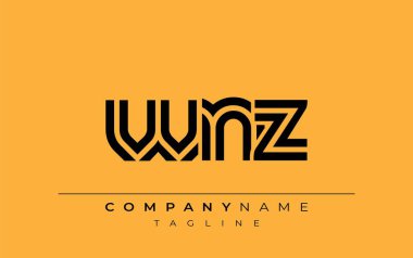 WNZ Yaratıcı Eşsiz Modern Harf Logosu Tasarımı. Benzersiz bir harf dizaynına sahip stilize logo, soyut minimalist estetik ve modern cazibe sunar