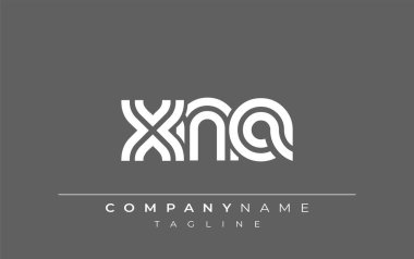 XNA Yaratıcı Eşsiz Modern Harf Logosu Tasarımı. Benzersiz bir harf dizaynına sahip stilize logo, soyut minimalist estetik ve modern cazibe sunar