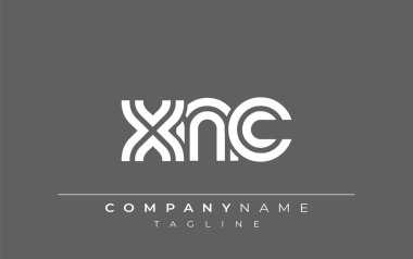 XNC Yaratıcı Eşsiz Modern Harf Logosu Tasarımı. Benzersiz bir harf dizaynına sahip stilize logo, soyut minimalist estetik ve modern cazibe sunar