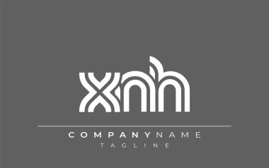 XNH Yaratıcı Eşsiz Modern Harf Logosu Tasarımı. Benzersiz bir harf dizaynına sahip stilize logo, soyut minimalist estetik ve modern cazibe sunar