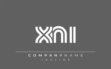 XNI Yaratıcı Eşsiz Modern Harf Logosu Tasarımı. Benzersiz bir harf dizaynına sahip stilize logo, soyut minimalist estetik ve modern cazibe sunar