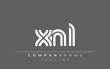 XNL Yaratıcı Eşsiz Modern Harf Logosu Tasarımı. Benzersiz bir harf dizaynına sahip stilize logo, soyut minimalist estetik ve modern cazibe sunar