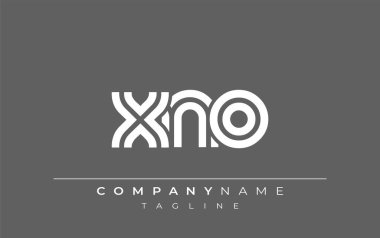 XNO Yaratıcı Eşsiz Modern Harf Logosu Tasarımı. Benzersiz bir harf dizaynına sahip stilize logo, soyut minimalist estetik ve modern cazibe sunar