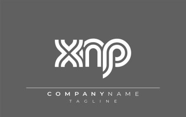 XNP Yaratıcı Eşsiz Modern Harf Logosu Tasarımı. Benzersiz bir harf dizaynına sahip stilize logo, soyut minimalist estetik ve modern cazibe sunar