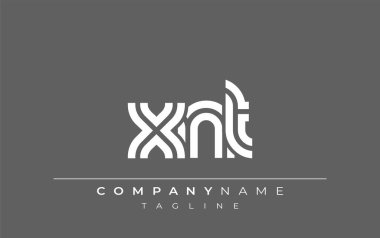 XNT Yaratıcı Eşsiz Modern Harf Logosu Tasarımı. Benzersiz bir harf dizaynına sahip stilize logo, soyut minimalist estetik ve modern cazibe sunar