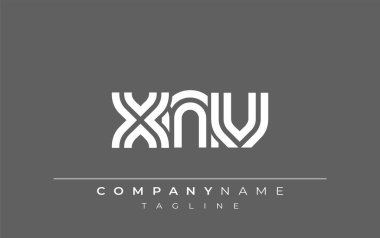 XNV Yaratıcı Eşsiz Modern Harf Logosu Tasarımı. Benzersiz bir harf dizaynına sahip stilize logo, soyut minimalist estetik ve modern cazibe sunar