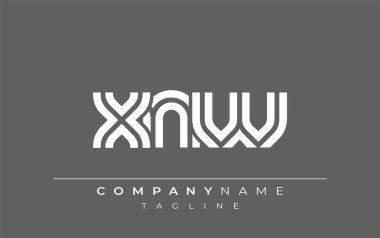XNW Yaratıcı Eşsiz Modern Harf Logosu Tasarımı. Benzersiz bir harf dizaynına sahip stilize logo, soyut minimalist estetik ve modern cazibe sunar
