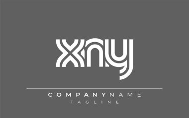 XNY Yaratıcı Eşsiz Modern Harf Logosu Tasarımı. Benzersiz bir harf dizaynına sahip stilize logo, soyut minimalist estetik ve modern cazibe sunar