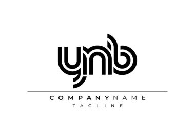 YNB Yaratıcı Eşsiz Modern Harf Logosu Tasarımı. Benzersiz bir harf dizaynına sahip stilize logo, soyut minimalist estetik ve modern cazibe sunar