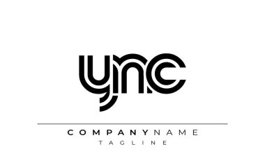 YNC Yaratıcı Eşsiz Modern Harf Logosu Tasarımı. Benzersiz bir harf dizaynına sahip stilize logo, soyut minimalist estetik ve modern cazibe sunar