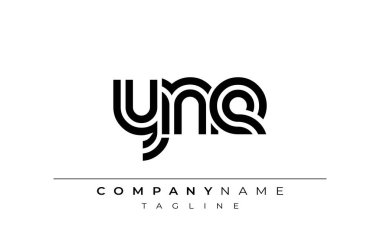 YNE Yaratıcı Eşsiz Modern Harf Logosu Tasarımı. Benzersiz bir harf dizaynına sahip stilize logo, soyut minimalist estetik ve modern cazibe sunar