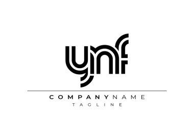 YNF Yaratıcı Eşsiz Modern Harf Logosu Tasarımı. Benzersiz bir harf dizaynına sahip stilize logo, soyut minimalist estetik ve modern cazibe sunar