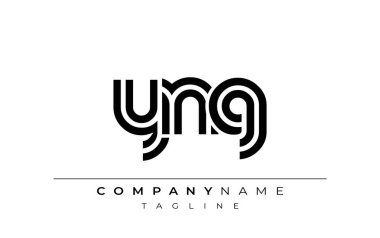 YNG Yaratıcı Eşsiz Modern Harf Logosu Tasarımı. Benzersiz bir harf dizaynına sahip stilize logo, soyut minimalist estetik ve modern cazibe sunar