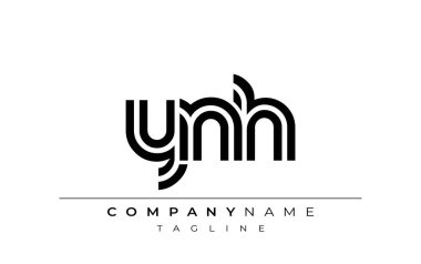 YNH Yaratıcı Eşsiz Modern Harf Logosu Tasarımı. Benzersiz bir harf dizaynına sahip stilize logo, soyut minimalist estetik ve modern cazibe sunar