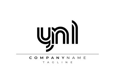 YNL Yaratıcı Eşsiz Modern Harf Logosu Tasarımı. Benzersiz bir harf dizaynına sahip stilize logo, soyut minimalist estetik ve modern cazibe sunar