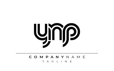 YNP Yaratıcı Eşsiz Modern Harf Logosu Tasarımı. Benzersiz bir harf dizaynına sahip stilize logo, soyut minimalist estetik ve modern cazibe sunar