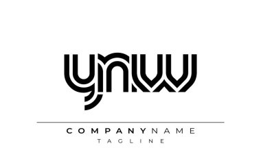 YNW Yaratıcı Eşsiz Modern Harf Logosu Tasarımı. Benzersiz bir harf dizaynına sahip stilize logo, soyut minimalist estetik ve modern cazibe sunar