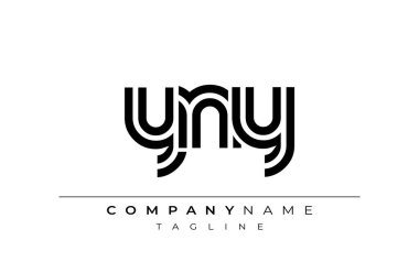 YNY Yaratıcı Eşsiz Modern Harf Logosu Tasarımı. Benzersiz bir harf dizaynına sahip stilize logo, soyut minimalist estetik ve modern cazibe sunar