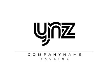 YNZ Yaratıcı Eşsiz Modern Harf Logosu Tasarımı. Benzersiz bir harf dizaynına sahip stilize logo, soyut minimalist estetik ve modern cazibe sunar