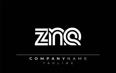 ZNE Yaratıcı Eşsiz Modern Harf Logosu Tasarımı. Benzersiz bir harf dizaynına sahip stilize logo, soyut minimalist estetik ve modern cazibe sunar