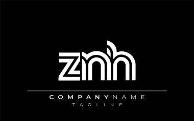 ZNH Yaratıcı Eşsiz Modern Harf Logosu Tasarımı. Benzersiz bir harf dizaynına sahip stilize logo, soyut minimalist estetik ve modern cazibe sunar