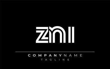 ZNI Yaratıcı Eşsiz Modern Harf Logosu Tasarımı. Benzersiz bir harf dizaynına sahip stilize logo, soyut minimalist estetik ve modern cazibe sunar