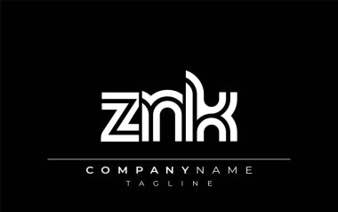 ZNK Yaratıcı Eşsiz Modern Harf Logosu Tasarımı. Benzersiz bir harf dizaynına sahip stilize logo, soyut minimalist estetik ve modern cazibe sunar
